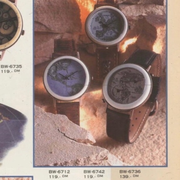 1995 FOSSIL EUROPEAN MAP STONE WATCH BW-6742 - Picture 2 of 7